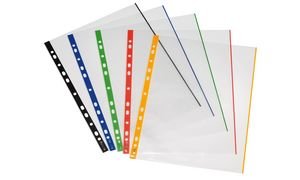 Herlitz 10914422 Prospekthlle, DIN A4, glasklar, farbiger Auáenrand, 10er Pack von Herlitz