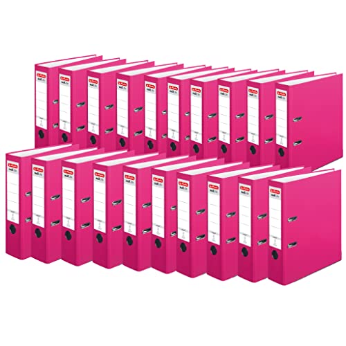 Herlitz 11053683 Ordner maX.file protect A4 (8 cm mit Einsteckrückenschild), pink, 20 Stück von Herlitz