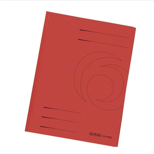 Herlitz 11076445 Einschlagmappe A4 recycling intensiv rot, Manilakarton, 320 g/qm 10er Packung von Herlitz