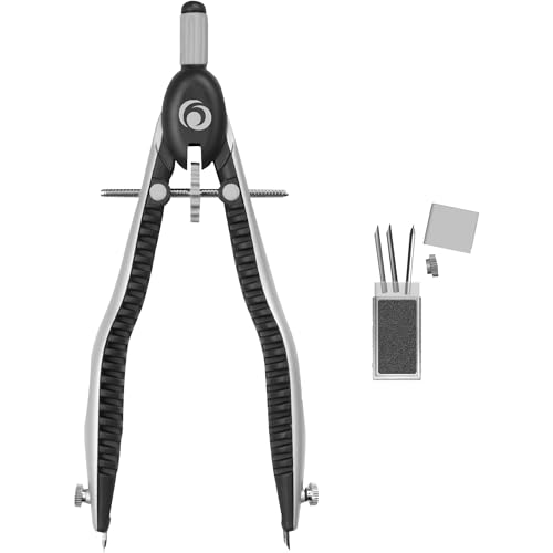 Herlitz 11122322 Schnellverstellzirkel my.pen schwarz/grau mit Zusatzminen und Anspitzmöglichkeit von Herlitz