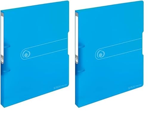 Herlitz 11205721 Ringbuch A4 (PP, 2-Ring-Kombi-Mechanik, 2,7 cm Rücken, 16 mm Füllhöhe) transparent blau (Packung mit 2) von Herlitz