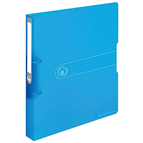 Herlitz 11205762 Ringbuch A4, PP, 2-Ring-Kombi-Mechanik, Transparent Blau, 3,8 cm Rücken, 25 mm Füllhöhe von Herlitz