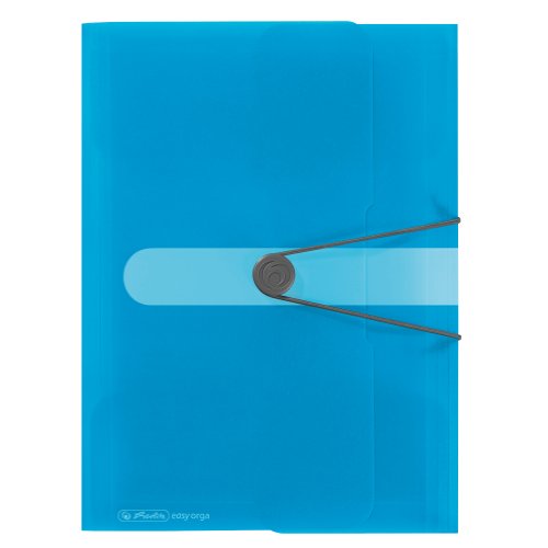 Herlitz 11206414 Gummizugmappe 3er Pack PP A4 transparent blau von Herlitz