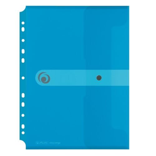 Herlitz 11292943 Dokumententasche A4 zum Abheften, PP-Folie, 6-er Packung, transparent blau von Herlitz