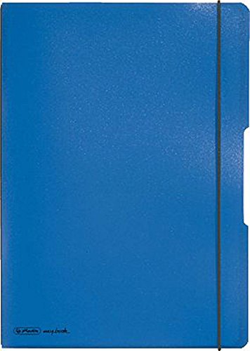 Herlitz 11361441 Notizheft (A4, PP-Wechselcover mit Verschlußgummi, 80g/m²) 80 Blatt blau von Herlitz