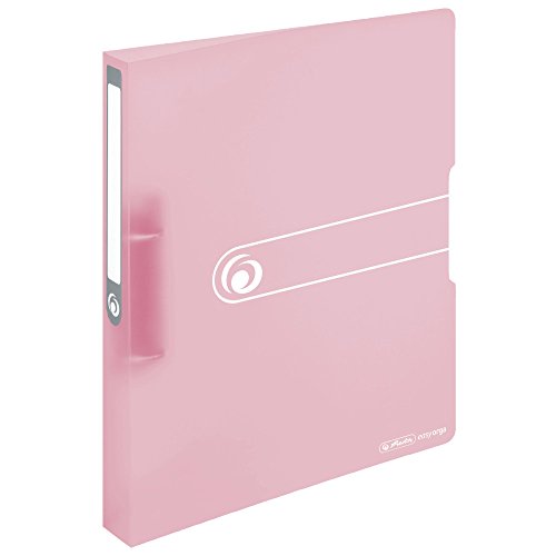 Herlitz 11409026 Ringbuch, A4, 2 Ringe, 25mm, PP-Folie rose, transparent von Herlitz