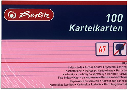 Herlitz 1150507 Karten, A5, 100 Stück, weiß, rosa, A7 / 800 Karten von Herlitz