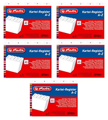 Herlitz 1500560 Karteiregister PP A5 weiß (5x DIN A5) von Herlitz