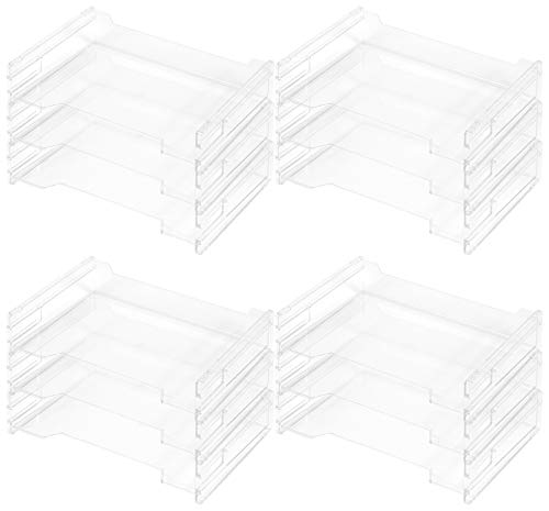 Herlitz 1610393 Ablagekorb A4 quer, transparent und stapelbar, 12 Stück von Herlitz