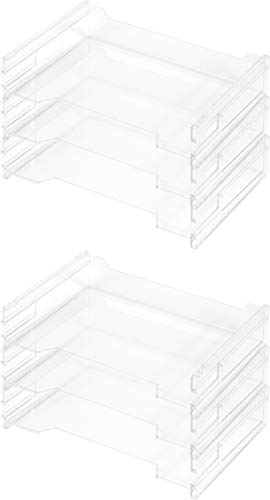 Herlitz 1610393 Ablagekorb A4 quer, transparent und stapelbar, 6 Stück von Herlitz