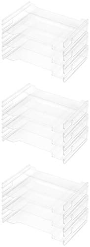 Herlitz 1610393 Ablagekorb A4 quer, transparent und stapelbar, 9 Stück von Herlitz