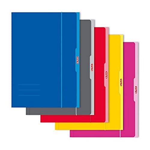 Herlitz 444315 Sammelmappe A3, 1 Stück, farbig sortiert: rot/gelb/pink/grau/blau von Herlitz