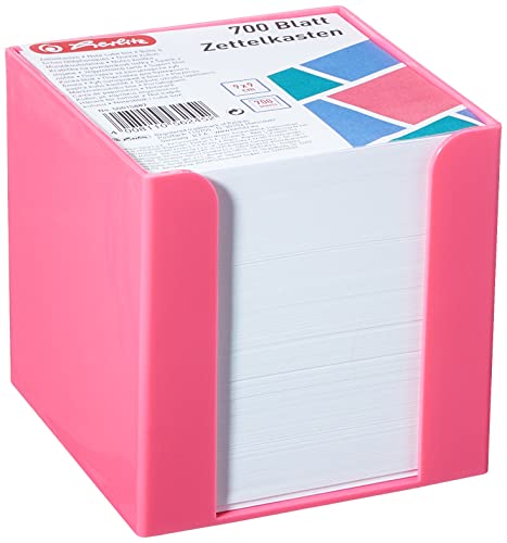 Herlitz 50015887 Zettelkasten 9 x 9 cm mit 700 Blatt, indonesia pink von Herlitz