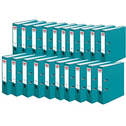 Herlitz 50015931 Ordner maX.file protect (A4, 8 cm, mit Einsteckrückenschild), 8 cm Caribbean Turquoise, 20 Stück von Herlitz