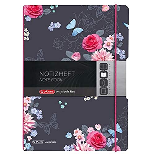 Herlitz 50021550 Notizheft flex A4 Ladylike Flowers, 2 x 40 Blatt liniert und kariert, 1 Stück von Herlitz