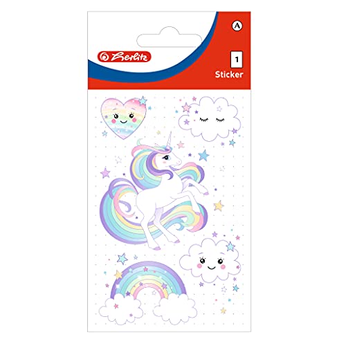 Herlitz 50034222 selbstklebende Sticker für Kids, Motiv: Einhorn, 10 x 1 Bogen von Herlitz