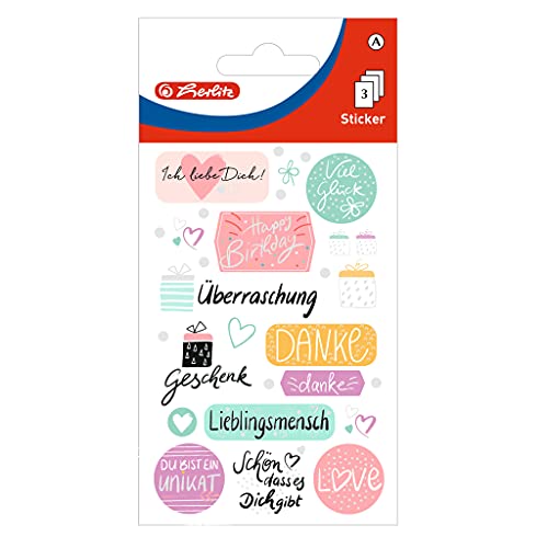 Herlitz 50034796 selbstklebende Deko-Sticker, Motiv: Lieblingsworte, 10 x 3 Bögen von Herlitz