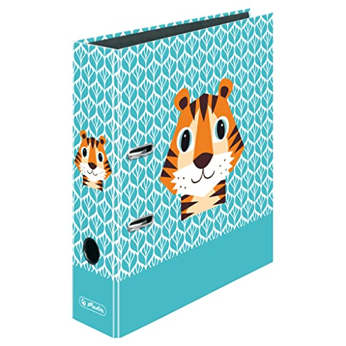 Herlitz 50040186 Ordner maX.file, A4, 8cm, Motiv: Cute Animals Tiger, 1 Stück von Herlitz