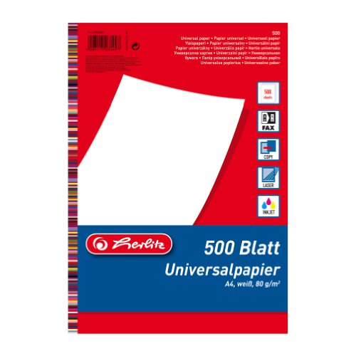 Herlitz 5033402 Universalpapier A4 80 g, 500 Blatt, weiß, holzfrei von Herlitz