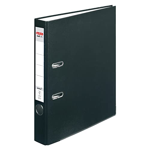 Herlitz 5450804 Ordner maX.file protect (A4, 5 cm, mit Einsteckrückenschild) schwarz, 25 Stück von Herlitz