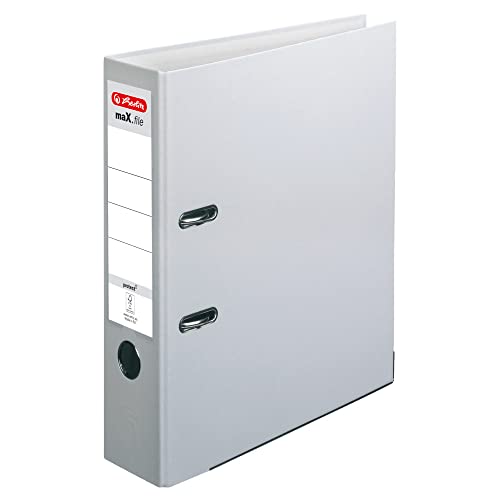 Herlitz 5480900 Ordner maX.file protect A4 (8 cm mit Einsteckrückenschild), grau, 20 Stück von Herlitz