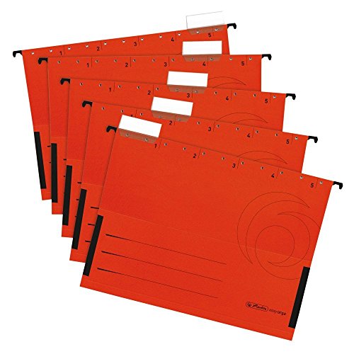 Herlitz 5874755 Hängetasche, seitlich geschlossen, Organisationsdruck, farbig sortiert (Hängetasche | 15er, Rot, 1) von Herlitz