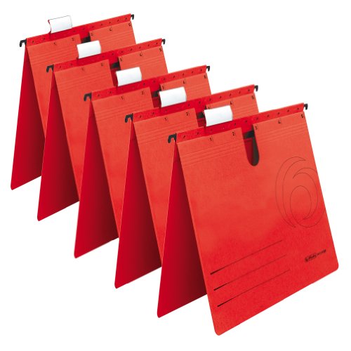 Herlitz 5874995 A4 Hängehefter UniReg kaufmännisch, 5er Packung, Farbe rot von Herlitz