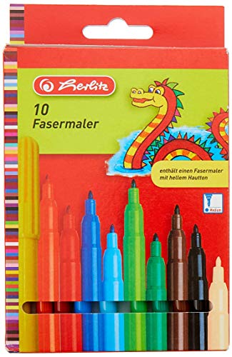 Herlitz 8649139 Fasermaler, 2 mm Spitze, 10 Stück von Herlitz