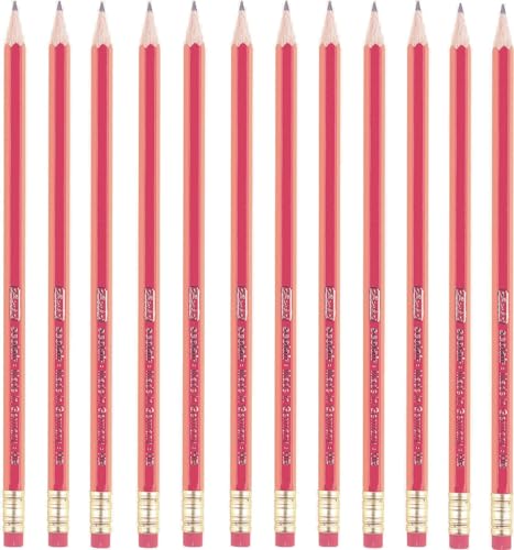 herlitz 8850604 Schulbleistifte HB mit integriertem Radiergummi aus FSC-Holz, lackiert von Herlitz