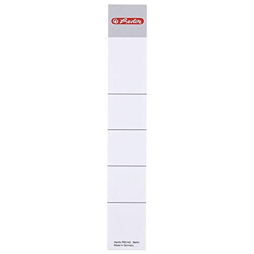 Herlitz 9743154 Rückenschild 30 x 190 mm für 5 cm-Ordner, zum Einstecken, 10 Stück, weiß (2) von Herlitz