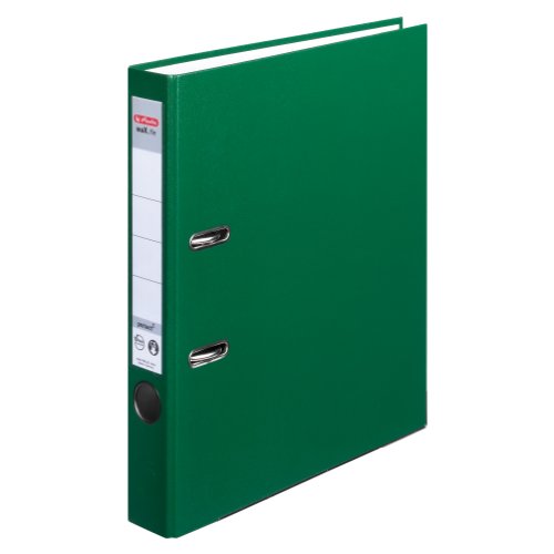 Herlitz 9942608 Ordner maX.file protect A4 5cm grün, PP-Kunststoffbezug/Papier hellgr.besch. 5er Packung von Herlitz