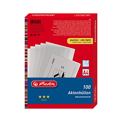 Herlitz Aktenhülle DIN A4 glasklar, 2 × 100 Stück von Herlitz