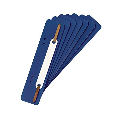 Herlitz Heftstreifen aus PP-Folie mit Plastikdeckleiste, 3,4 x 15 cm (200 Stück, Blau) von Herlitz