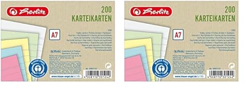 Herlitz Karteikarten, Mehrfarbig, A7 (Packung mit 2) von Herlitz