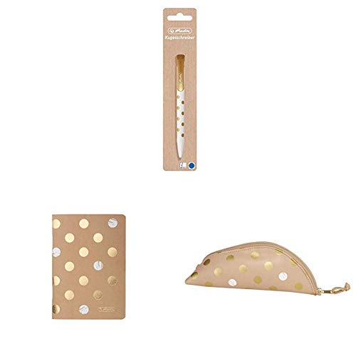 Herlitz Kugelschreiber Pure Glam + Notizheft A6 Pure Glam, 32 Blatt liniert + Faulenzer Cocoon Pure Glam von Herlitz