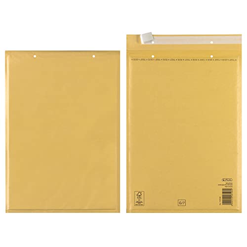 Herlitz Luftpolsterumschläge Versandtasche G, 10 braune Umschläge, selbstklebend, für DIN A4, 10 Stück, 793604 von Herlitz