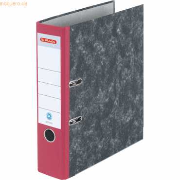 Herlitz Ordner A4 maX-file nature Wolkenmarmor 80mm rot von Herlitz