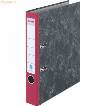 Herlitz Ordner A4 maX.file nature Wolkenmarmor 50mm rot von Herlitz