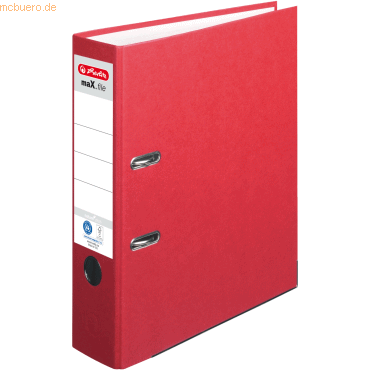 Herlitz Ordner A4 maX.file nature plus 80mm rot von Herlitz