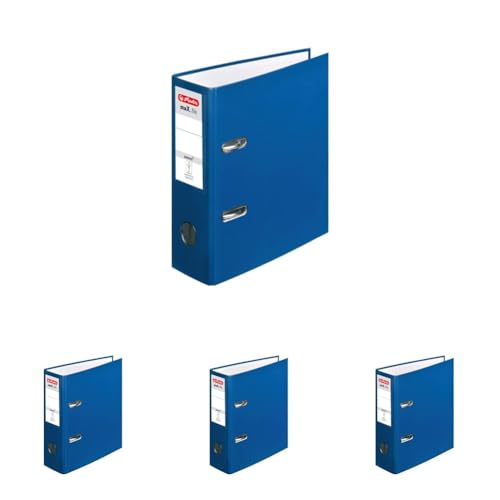 Herlitz Ordner Kunststoff A5 hoch 75mm blau (Packung mit 4) von Herlitz