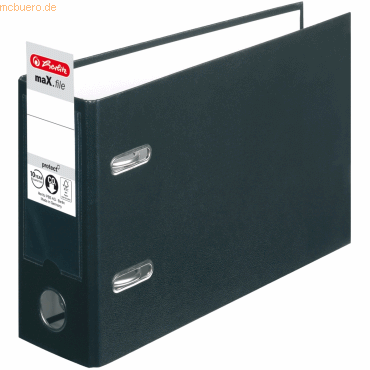 Herlitz Ordner Kunststoff A5 quer maX.file protect 75mm schwarz von Herlitz