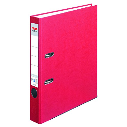 Herlitz Ordner maX.file nature plus, Spezialpapierbezug, Kantenschutz, standfest, A4 5 cm, rot von Herlitz