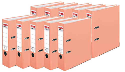 Herlitz Ordner maX.file protect A4, 8 cm breit (10er Pack | lachs) von Herlitz