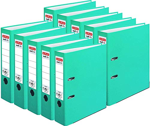 Herlitz Ordner maX.file protect A4 (8 cm mit Einsteckrückenschild) 10er Pack (Türkis) von Herlitz