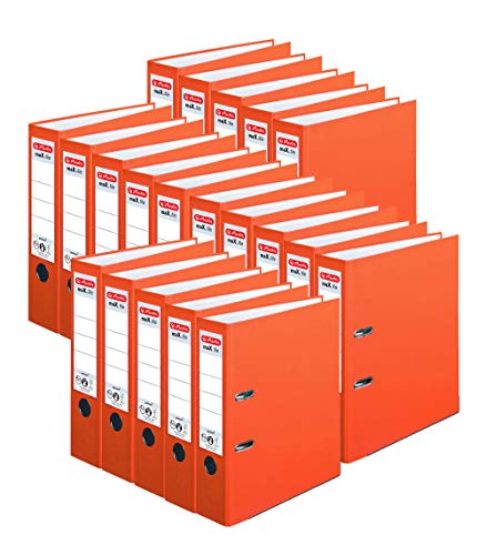 Herlitz Ordner maX.file protect A4 (8 cm mit Einsteckrückenschild) 20er Pack (Orange) von Herlitz