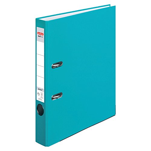 Herlitz Ordner maX.file protect A4 5cm, PP-Folienbezug beschichtet, mit Wechselfenster (türkis | 20er) von Herlitz