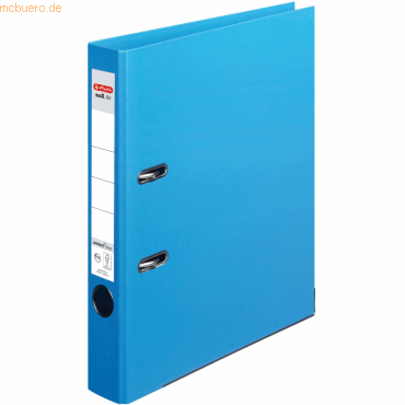 Herlitz Ordner protect+ Kunststoff (PP) A4 5cm hellblau maX.file von Herlitz