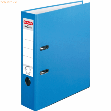 Herlitz Ordner protect Kunststoff (PP) A4 8cm aqua VE=5 Stück maX.file von Herlitz