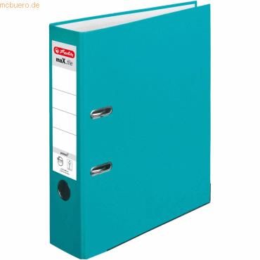 Herlitz Ordner protect Kunststoff (PP) A4 8cm türkis maX.file von Herlitz