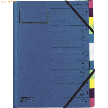 Herlitz Ordnungsmappe 1-12/A-Z 12 Fächer blau von Herlitz